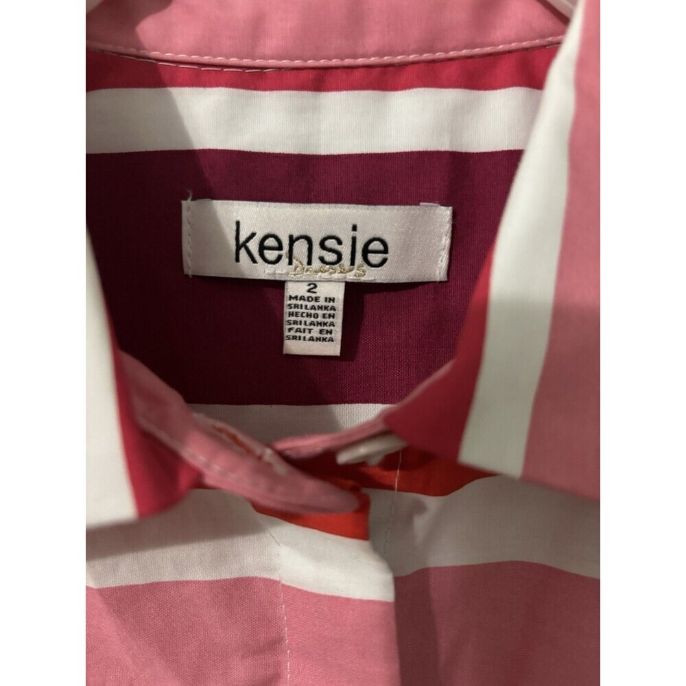 Kensie Striped Sleeveless Ruffle Hem Colorful Collared Maxi Dress Size 2 NEW - Picture 8 of 13
